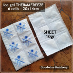 Ice gel THERMAFREEZE pengganti es batu THERMA FREEZE rectangle sheet (price/cell)